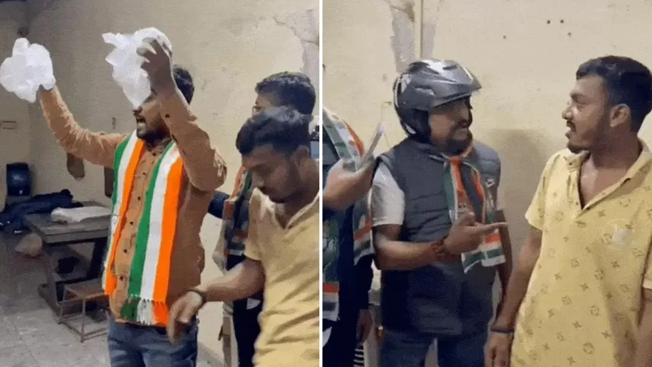 सूरत में देसी शराब के अड्डे पर कांग्रेस की 'जनता रेड', शराबी जूते-चप्पल छोड़कर भागे