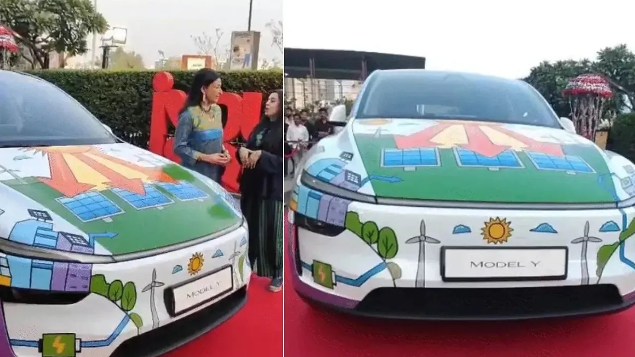 डूमस आर्ट प्रोजेक्ट के लिए विशेष रूप से तैयार 70 लाख रुपये की टेस्ला ‘कला कार’ बनी आकर्षण का केंद्र