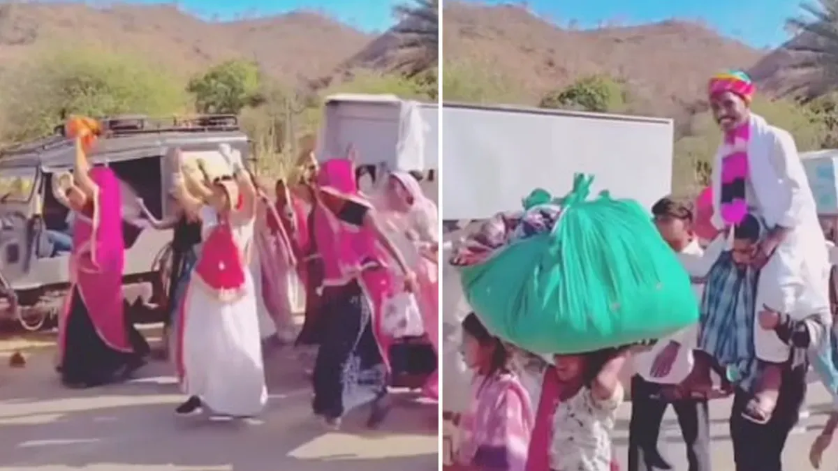 न कार, न बस... कंधे पर दूल्हा और सिर पर सामान! बिना गाड़ियों के निकली बारात, अनोखी शादी हुई वायरल