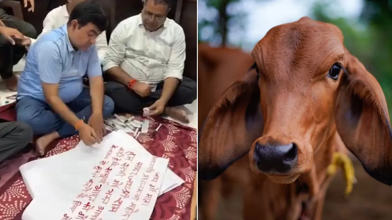 सूरत: गौमाता को राष्ट्रमाता घोषित करने की मांग को लेकर सबसे बड़ा अभियान शुरू…कपड़ा कारोबारियों ने खून से मोदी को लिखा पत्र