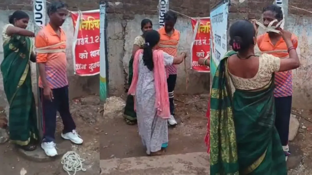 बालाघाट: शराब की दुकान हटाने के लिए आंदोलन कर रही थीं महिलाएं, तभी वहां पहुंचा शराबी पति; उसे खंभे से बांधकर मुंह पर लगाई टेप
