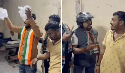 सूरत में देसी शराब के अड्डे पर कांग्रेस की 'जनता रेड', शराबी जूते-चप्पल छोड़कर भागे