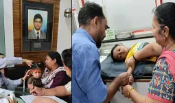 स्वरसंग्या चैरिटेबल ट्रस्ट एवं निर्मल हॉस्पिटल द्वारा पोषण संगम के अंतर्गत निःशुल्क बाल स्वास्थ्य शिविर