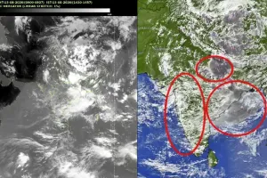 सैटेलाइट तस्वीरों में बारिश के बादलों से घिरा भारत: मानसून फिर जम गया